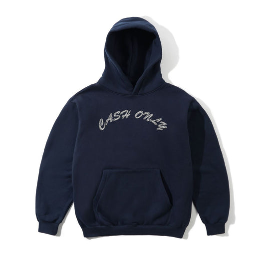 Cash Only Diamond Plate Logo Pullover Hoodie - Navy