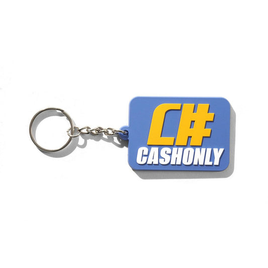 Cash Only Numeric Rubber Key Chain - Navy
