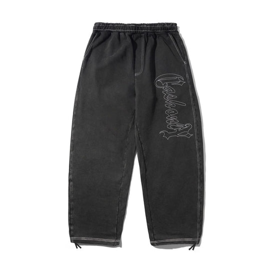 Cash Only Strip Fleece Sweatpants - Washed Black