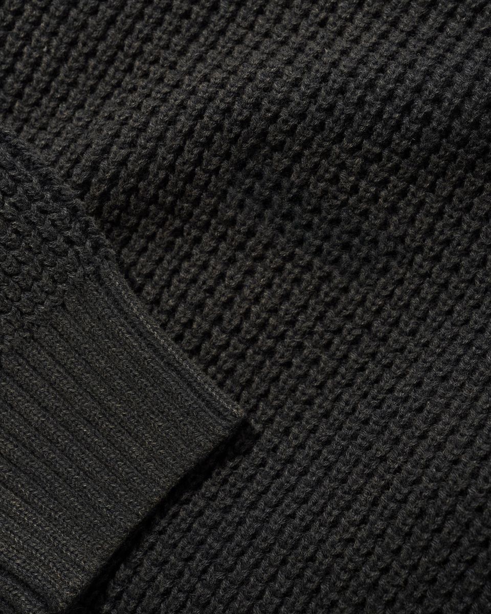 Butter Goods Distressed Waffle Knit Sweater - Washed Black