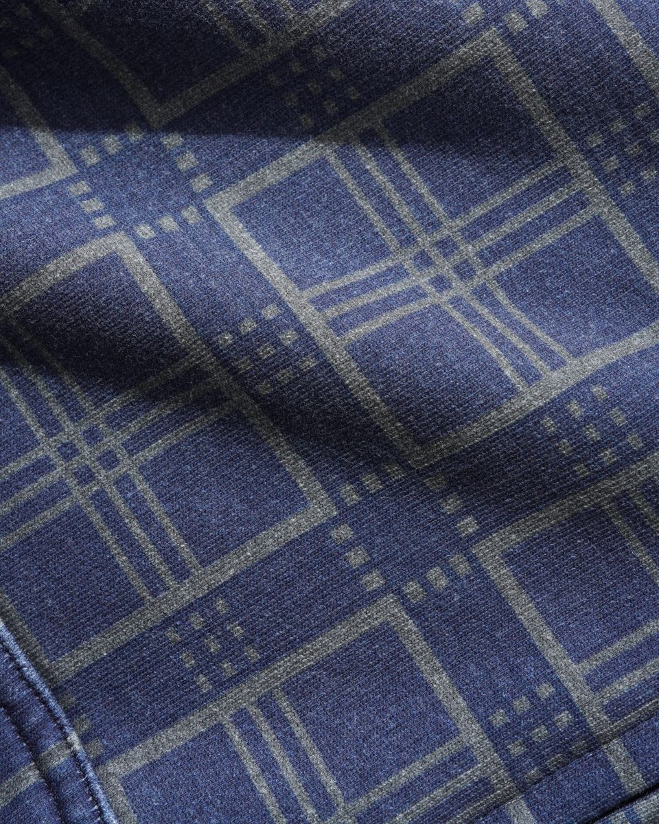 Butter Goods Amplify Zip-Thru Hoodie - Washed Navy Plaid