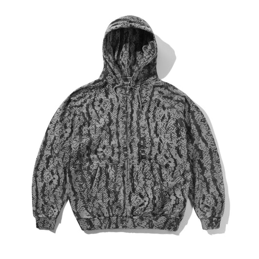 Butter Goods Lowland Camo Zip-Thru Hoodie - Washed Black