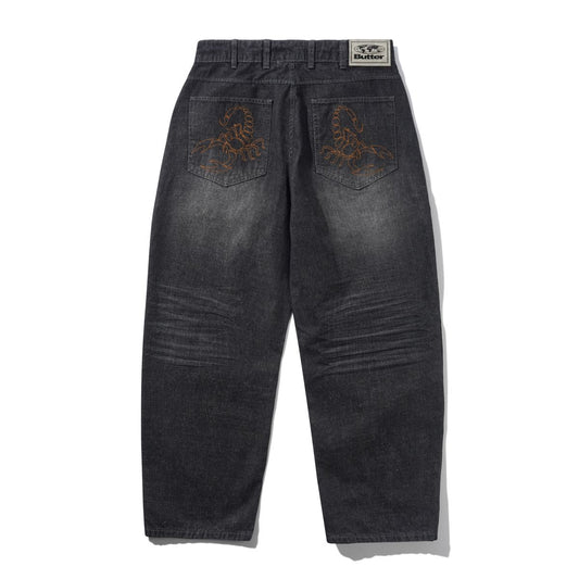 Butter Goods Scorpion Stitch Denim Jeans - Slub Black