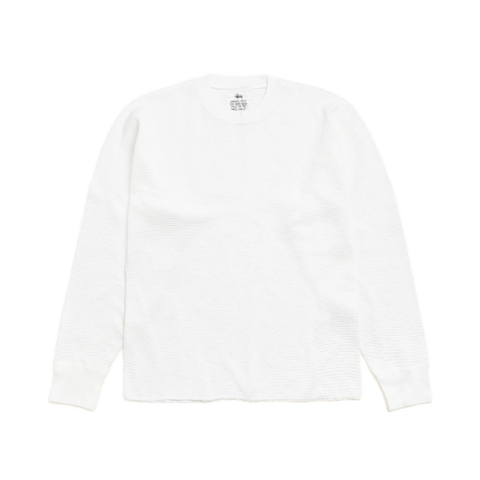 Stussy Pigment Dyed Longsleeve Thermal - White