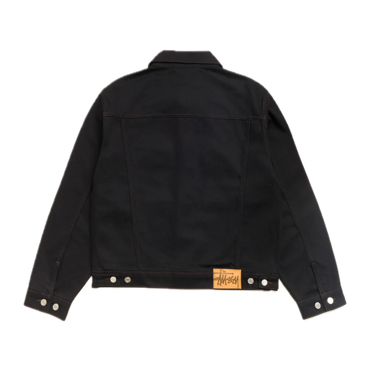 Stussy Denim Trucker Jacket - Raw Black Contrast Stitch