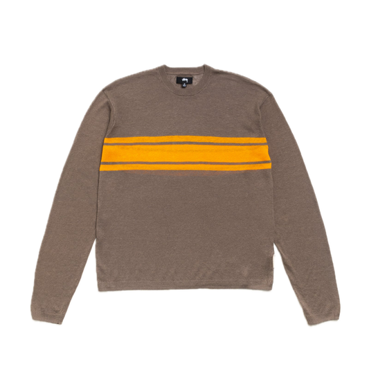 Stussy Striped Long Sleeve Knit Sweater - Brown
