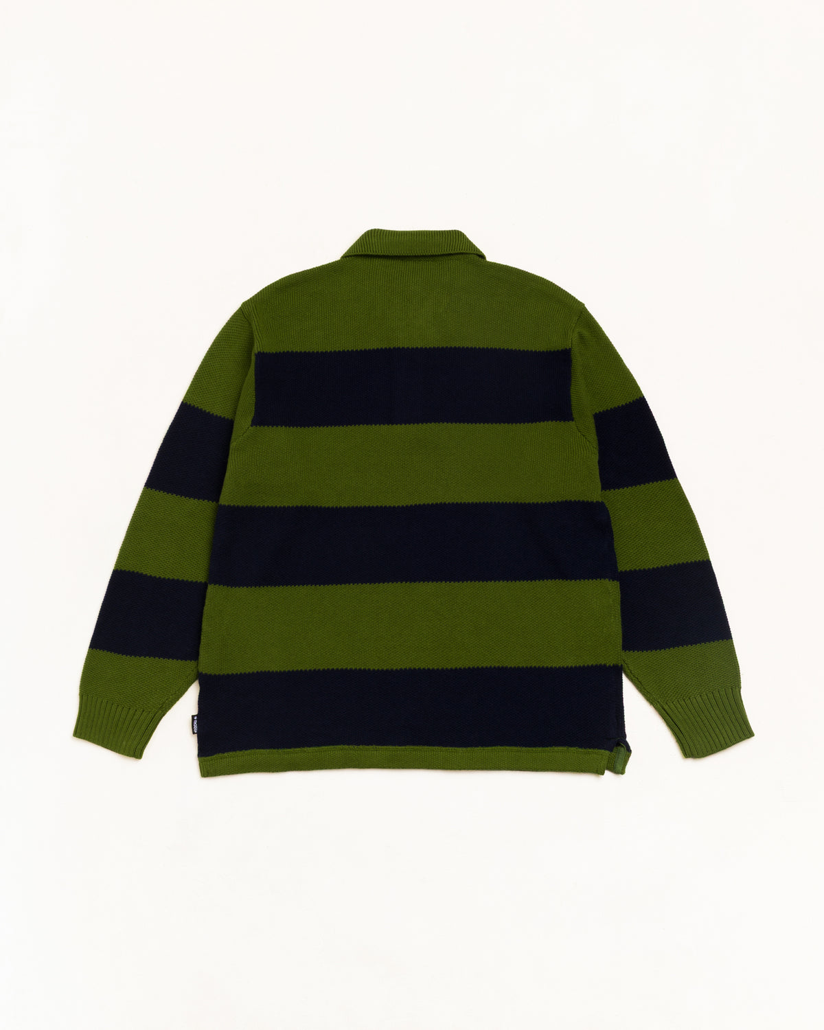 Stussy Pique Knit Stripe Rugby Sweater - Olive