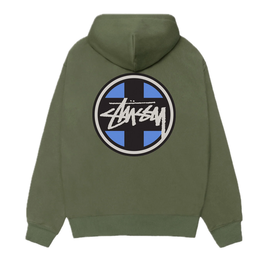 Stussy Cross Dot Hoodie - Olive