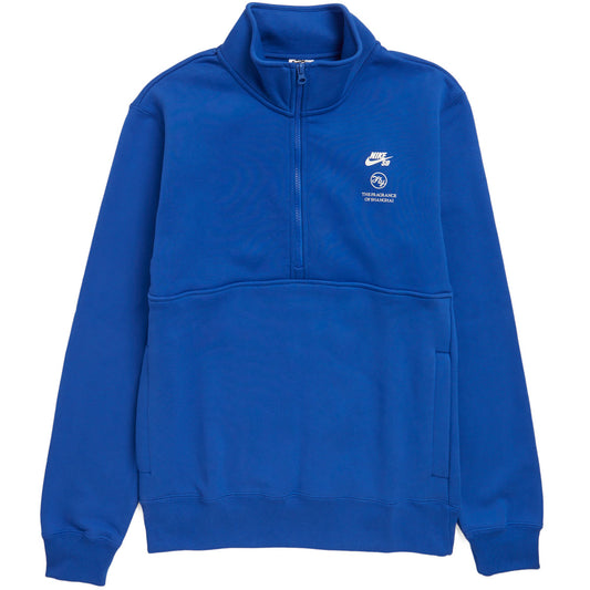 Nike SB X Fly Streetwear Half-Zip Fleece Sweatshirt - Game Royal/White