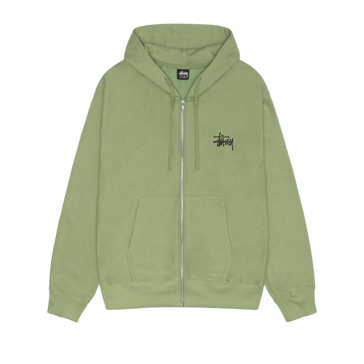 Stussy Basic Zip Hoodie - Moss