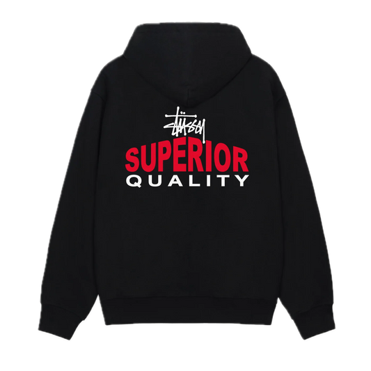 Stussy Superior Quality Zip Hoodie - Black