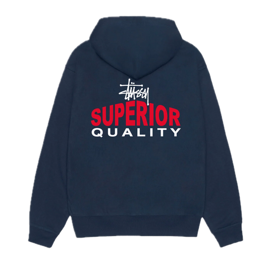 Stussy Superior Quality Zip Hoodie - Navy
