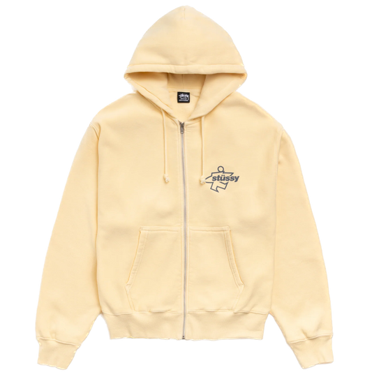 Stussy Surf Size Garment Dyed Zip Hoodie - Gold