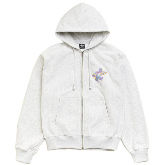 Stussy Dot Surf Zip Hoodie - Ash Heather