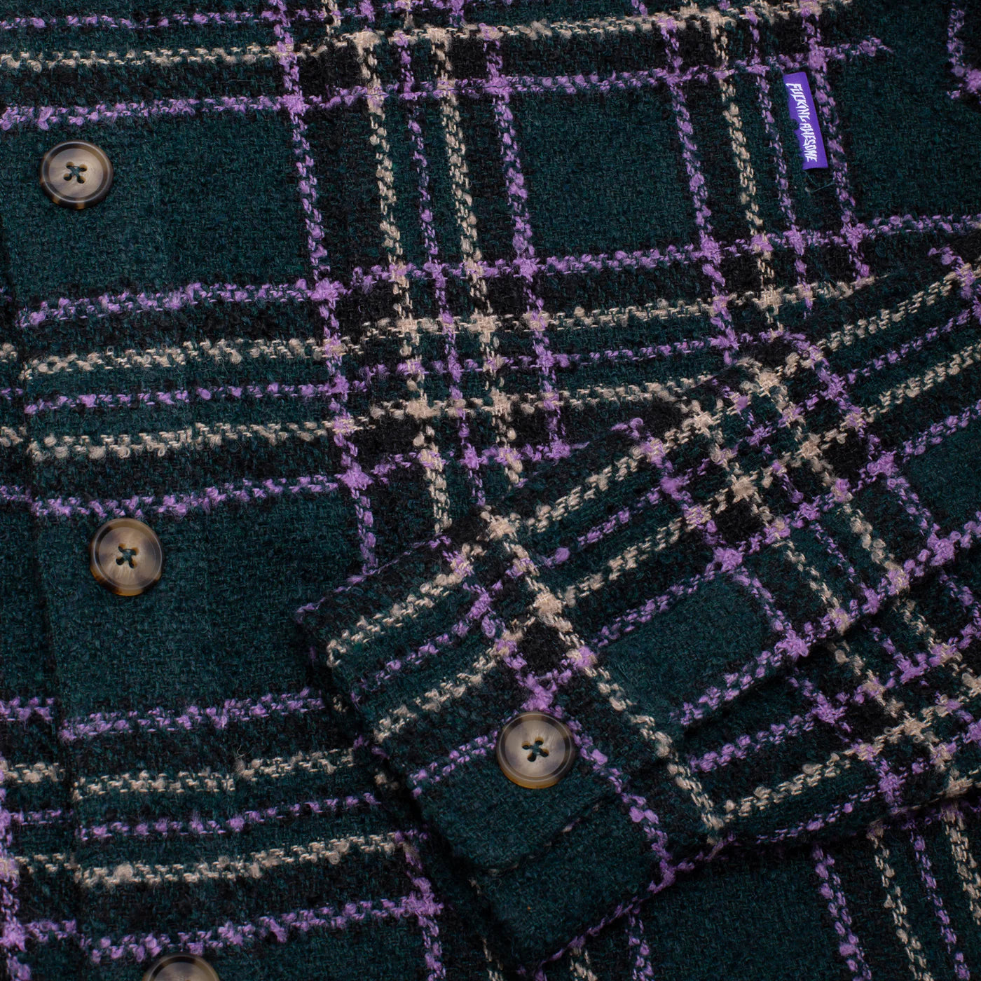 Fucking Awesome Less Heavyweight Oversized Flannel - Green