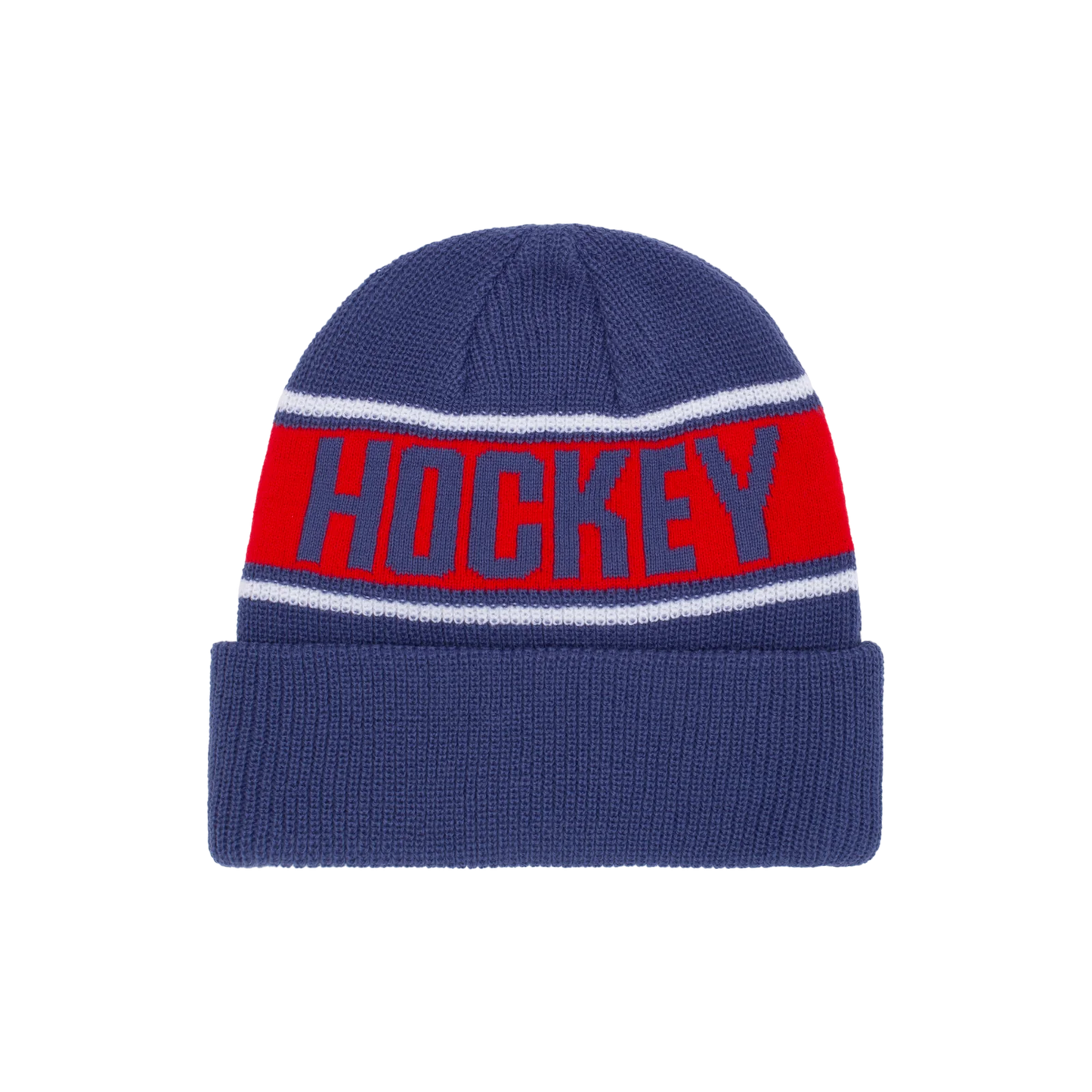 Hockey Stripe Beanie - Blue