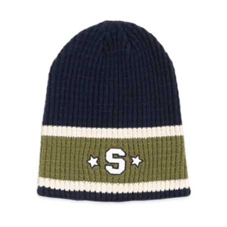 Stussy Varsity S Stripe Skullcap Beanie - Navy