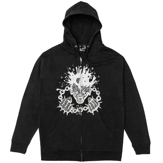 Ninetimes Chain Zip Hoodie - Black