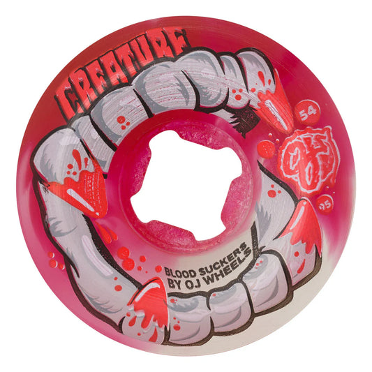 OJs DNA Curbsuckers Bloodsuckers Red/Clear Swirl Wheels - 95A 56mm