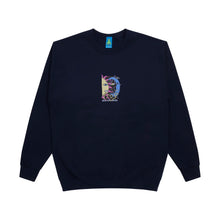 Load image into Gallery viewer, Frog Sun-Star-Moon Crewneck - Navy