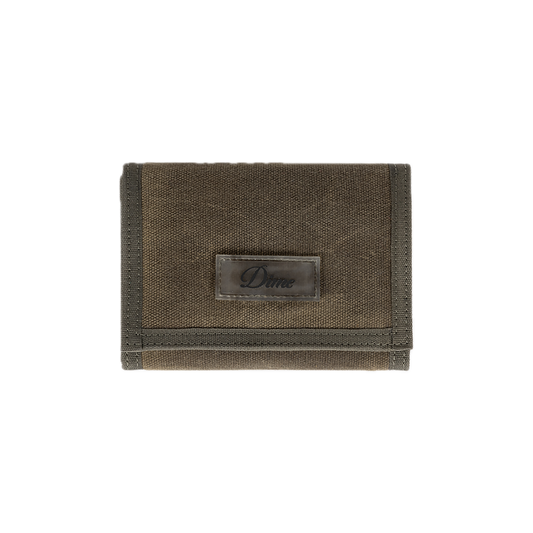 Dime Waxed Velcro Wallet - Olive