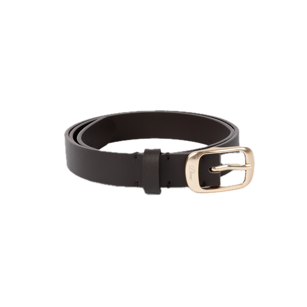 Dime Dress Leather Belt - Brown