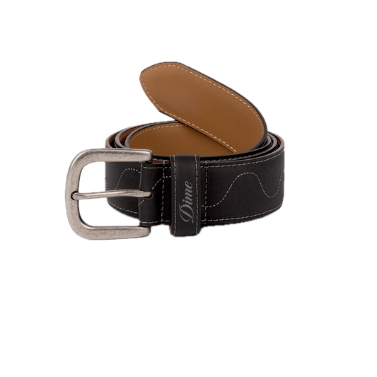 Dime Desert Leather Belt - Black