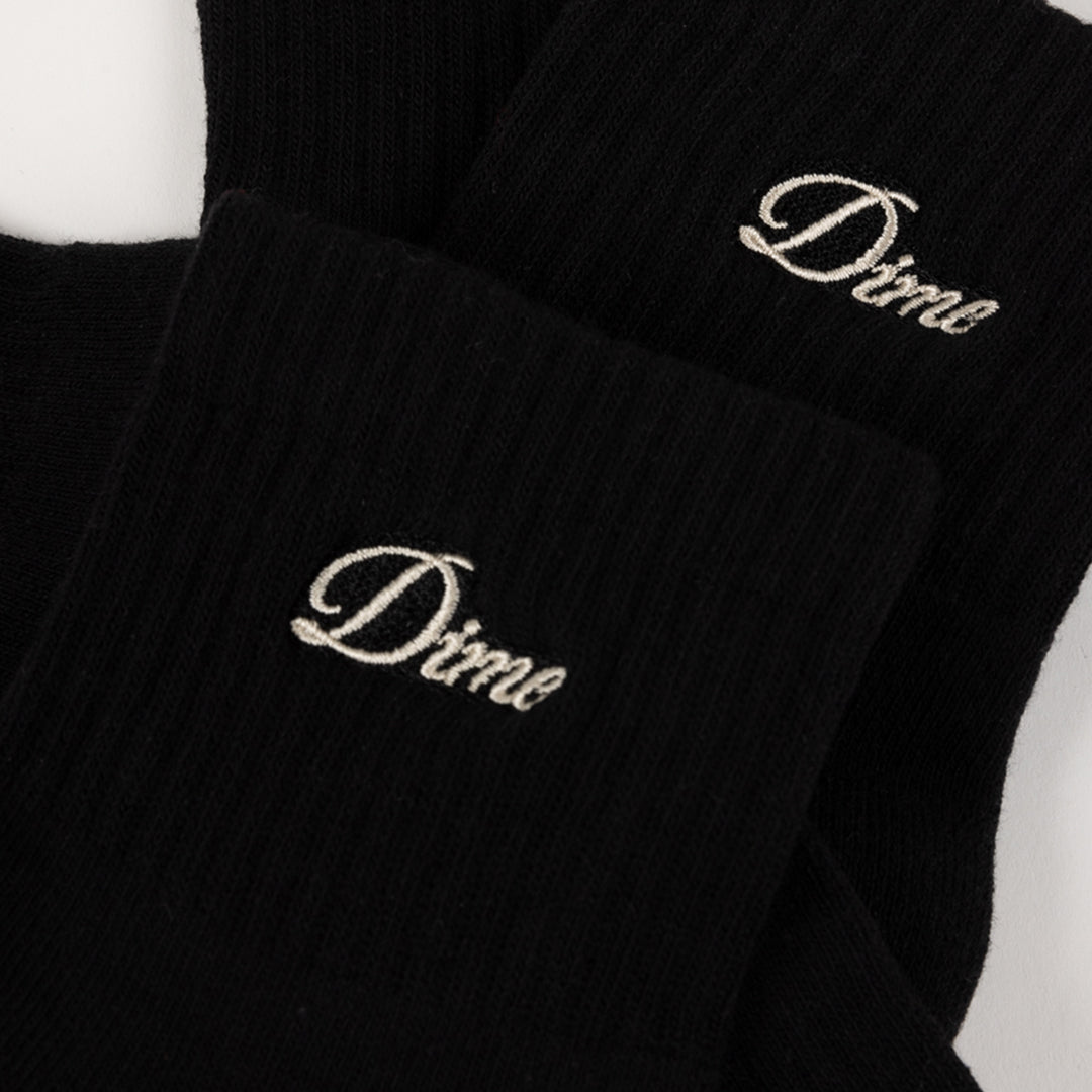 Dime Two Pack Ankle Socks - Black