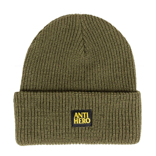 Antihero Lil Black Hero Cuff Beanie - Olive/Black/Yellow