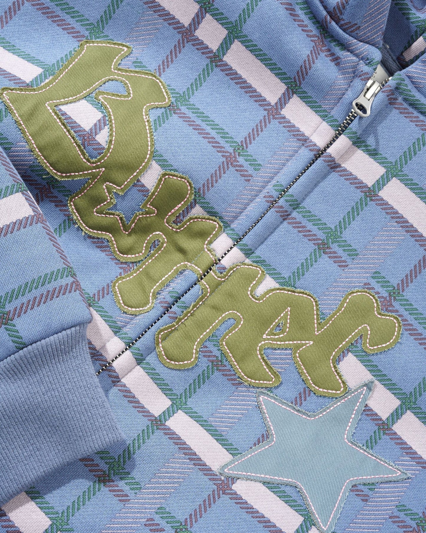 Butter Goods Edge Applique Zip-Thru Hoodie - Plaid