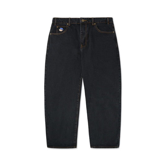Butter Goods Santosuosso Denim Jeans - Washed Black (Blue Hat Embroidery)