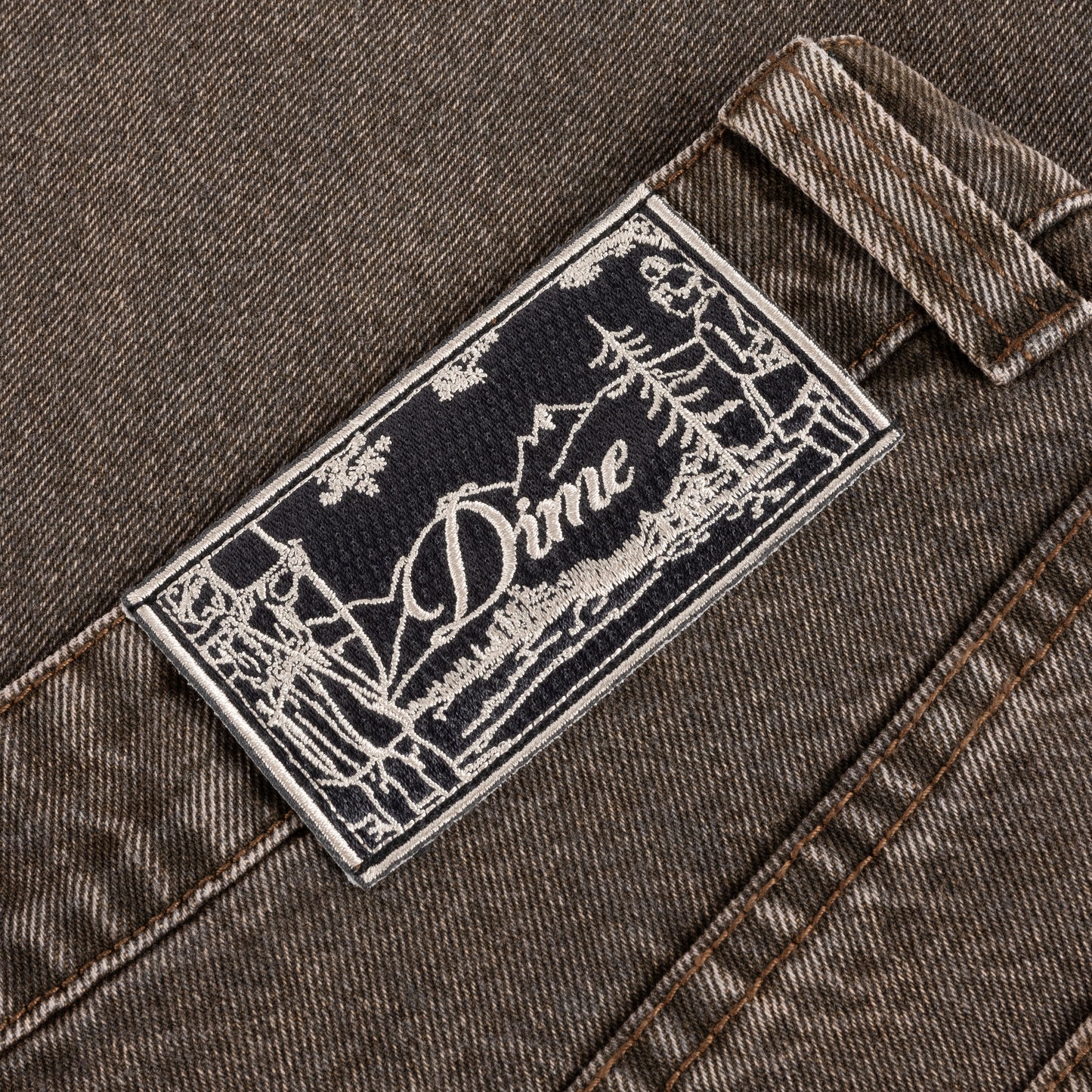 Dime Baggy Denim Pants - Sandblasted Brown