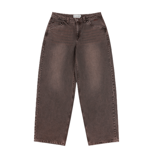 Dime Baggy Denim Pants - Sandblasted Dark Brown