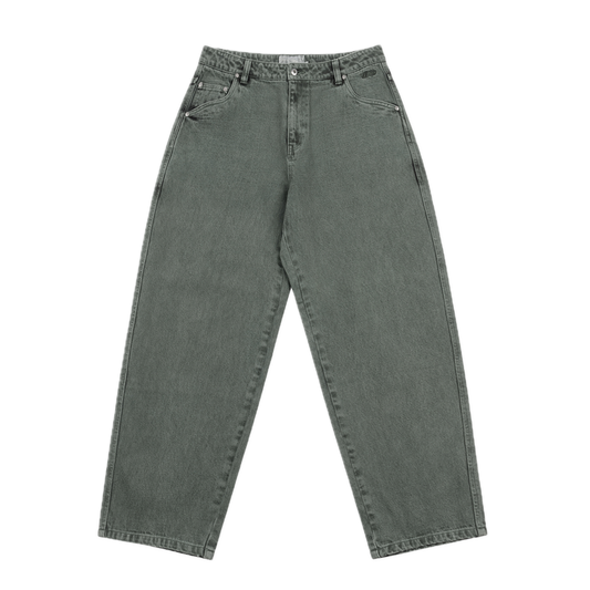 Dime Baggy Denim Pants - Overdyed Green