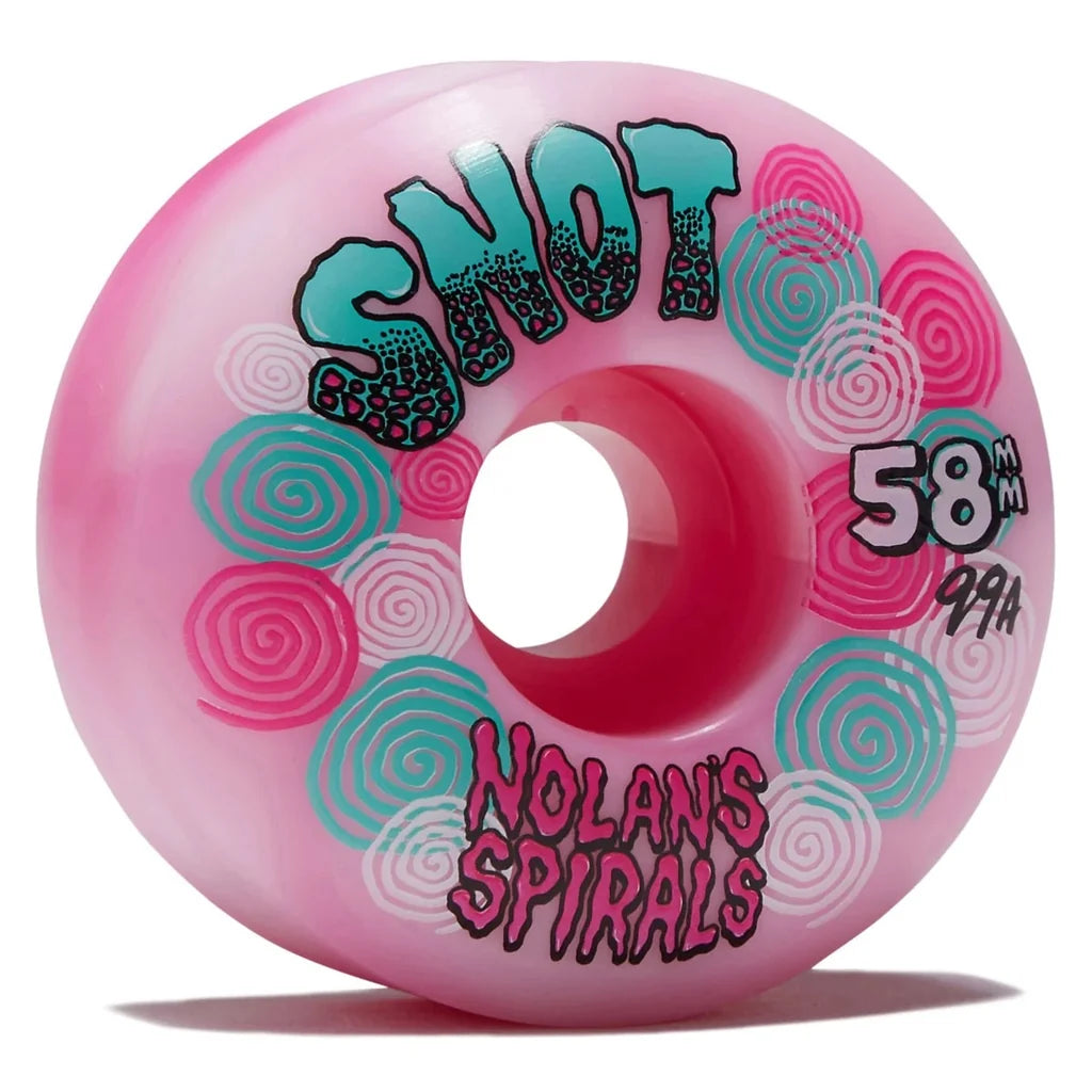 Snot Nolan Spiral Wide Boys Pink/White Swirl Wheels - 99A 58mm