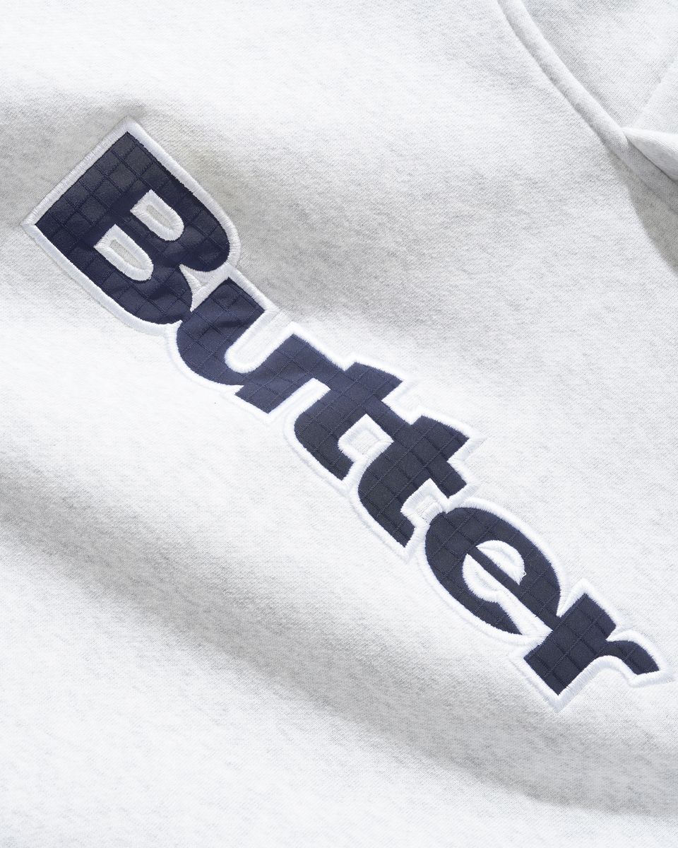 Butter Goods Ripstop Logo Applique Hoodie - Ash