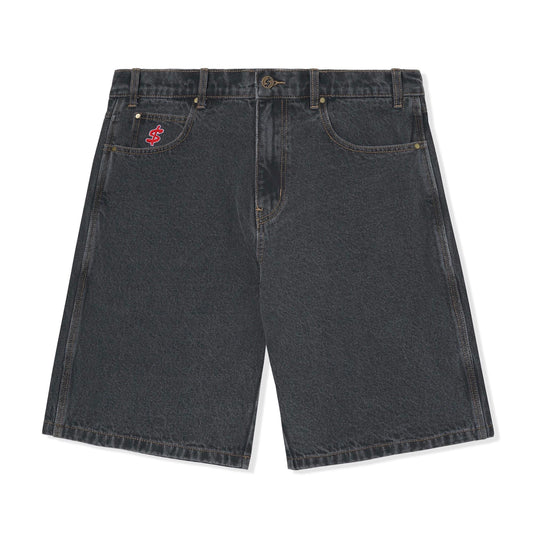 Cash Only Stars Denim Shorts - Washed Black