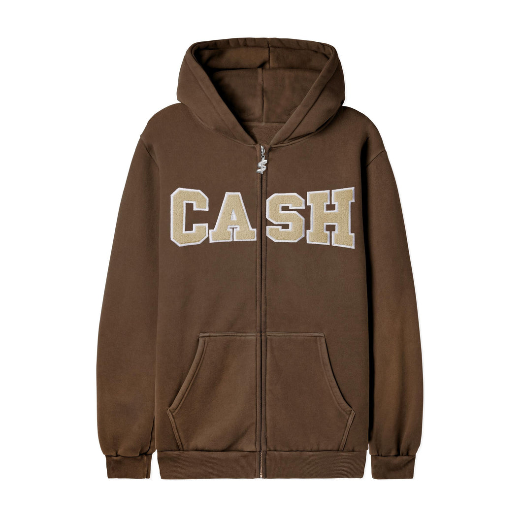 Cash Only Campus Zip-Thru Hoodie - Brown