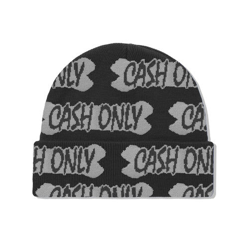 Cash Only Bone Beanie - Black