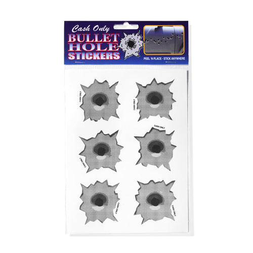 Cash Only Bullet Hole Stickers - Multi