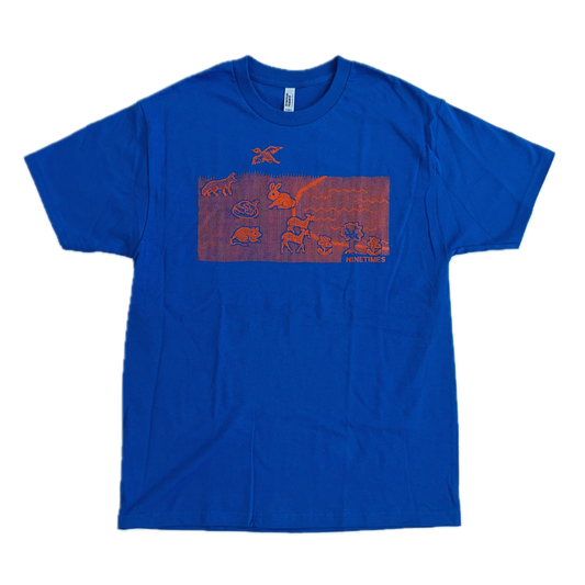 Ninetimes Mother Computer Earth Tee - Blue/Orange