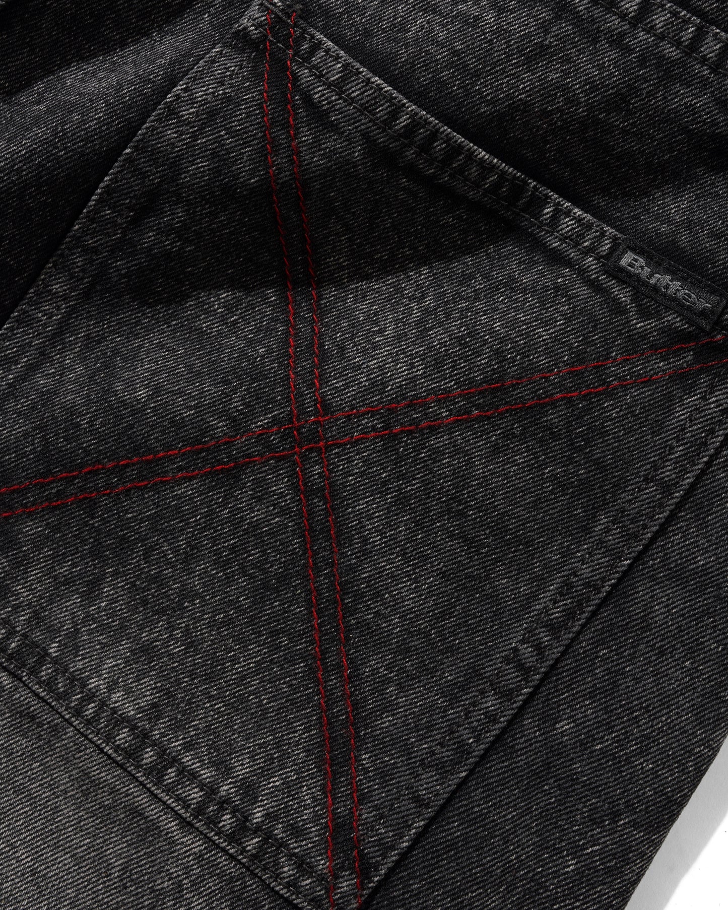 Butter Goods Distressed Big Denim Shorts - Gun Metal