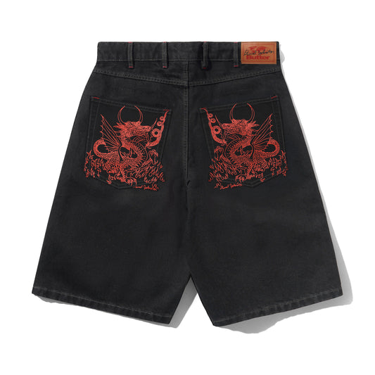 Butter Goods x Daniel Johnston Dragon Denim Shorts - Washed Black