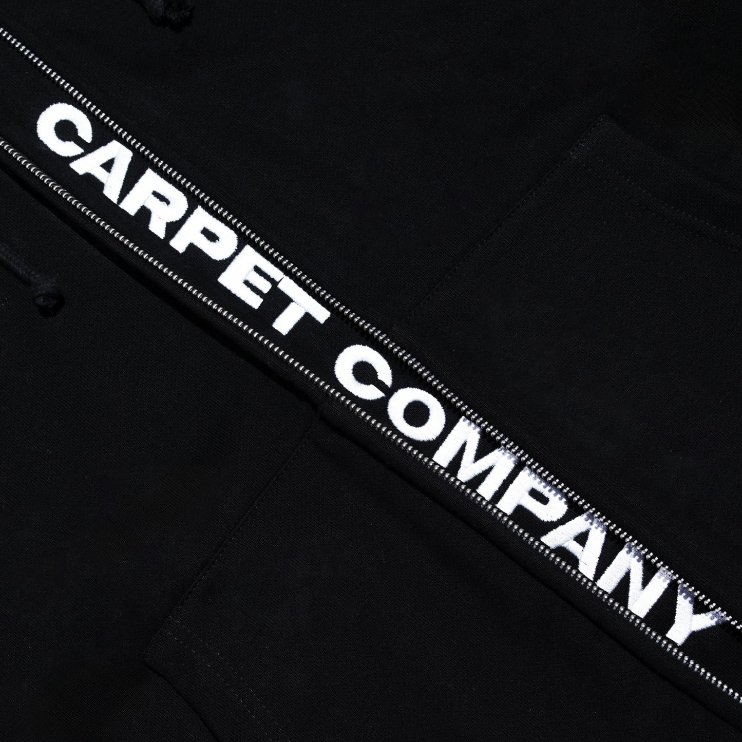 Carpet Company Fake Zip Hoodie - Black