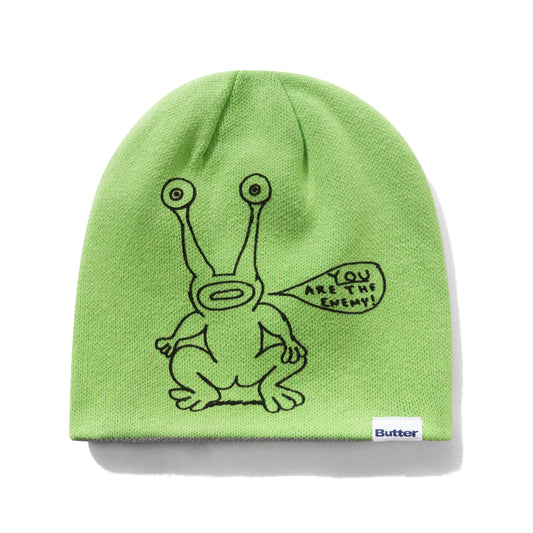 Butter Goods x Daniel Johnston Frog Reversible Beanie - Lime/Grey