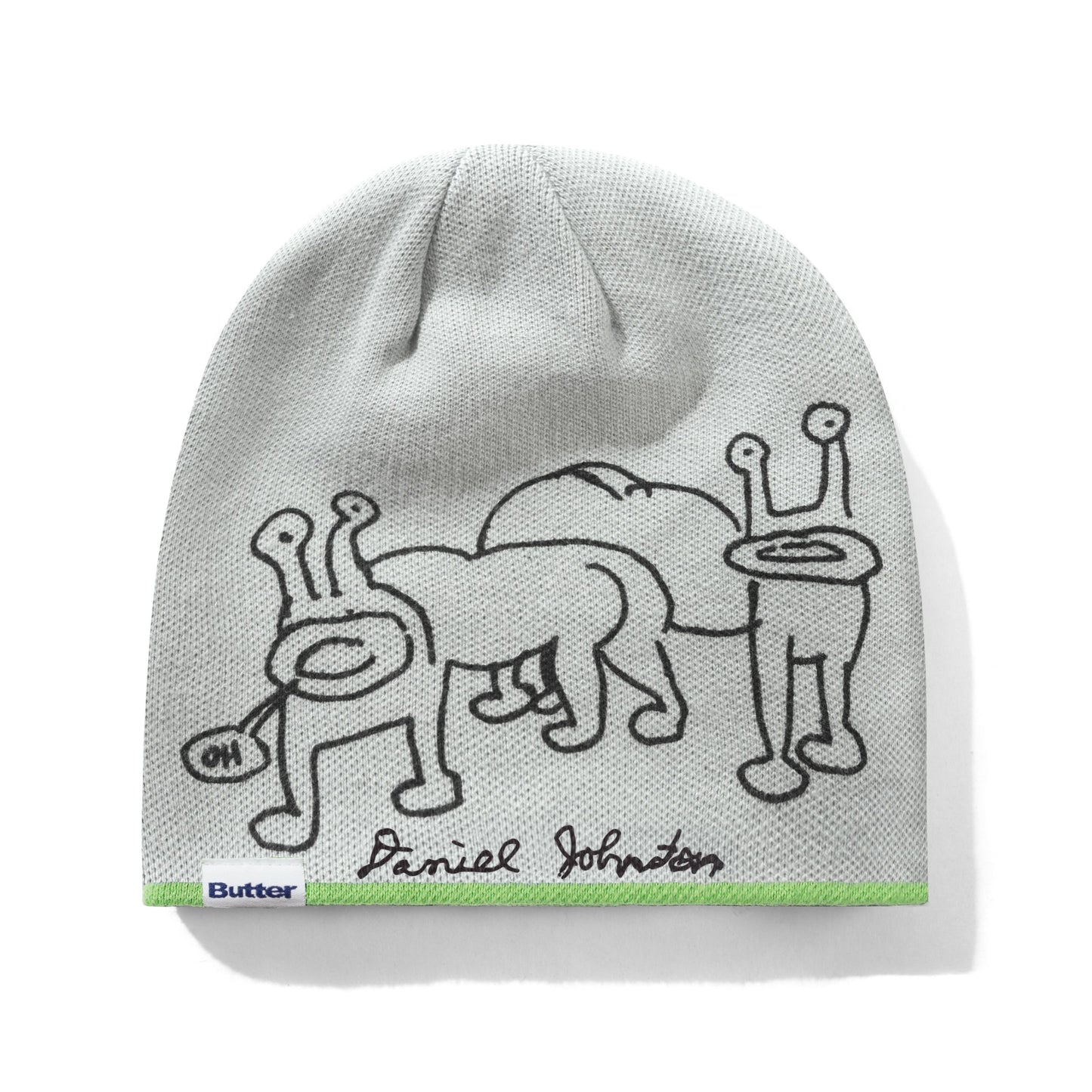 Butter Goods x Daniel Johnston Frog Reversible Beanie - Lime/Grey