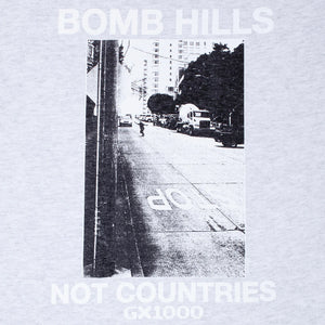 GX1000 Bomb Hills Not Countries Tee - Ash/White
