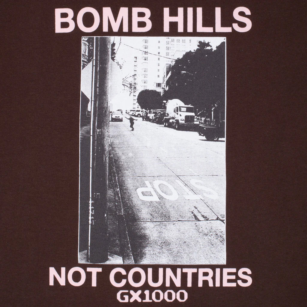 GX1000 Bomb Hills Not Countries Tee - Brown/Rose