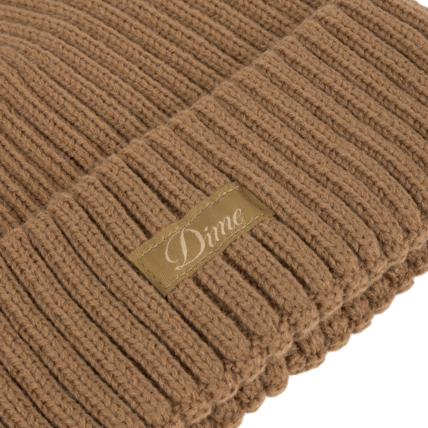 Dime Cursive Rib Beanie - Coffee