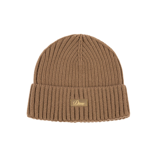 Dime Cursive Rib Beanie - Coffee